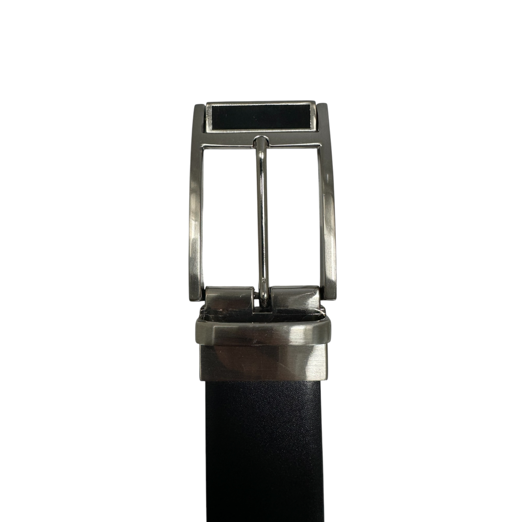 BLACK PLAIN & GRAINED REVERSIBLE CALF LEATHER BELT