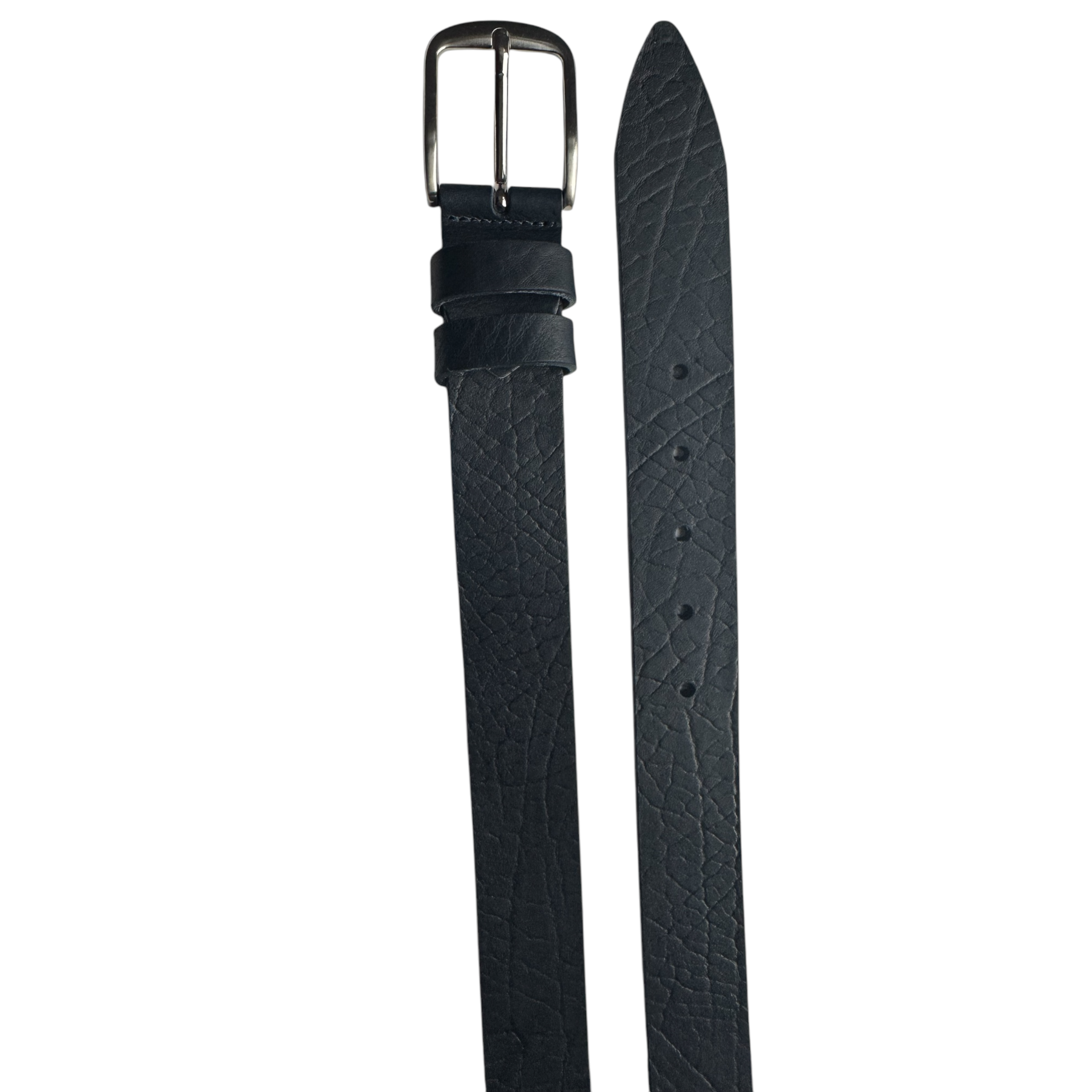 BLACK 35MM CLASSIC BULL HIDE LEATHER BELT