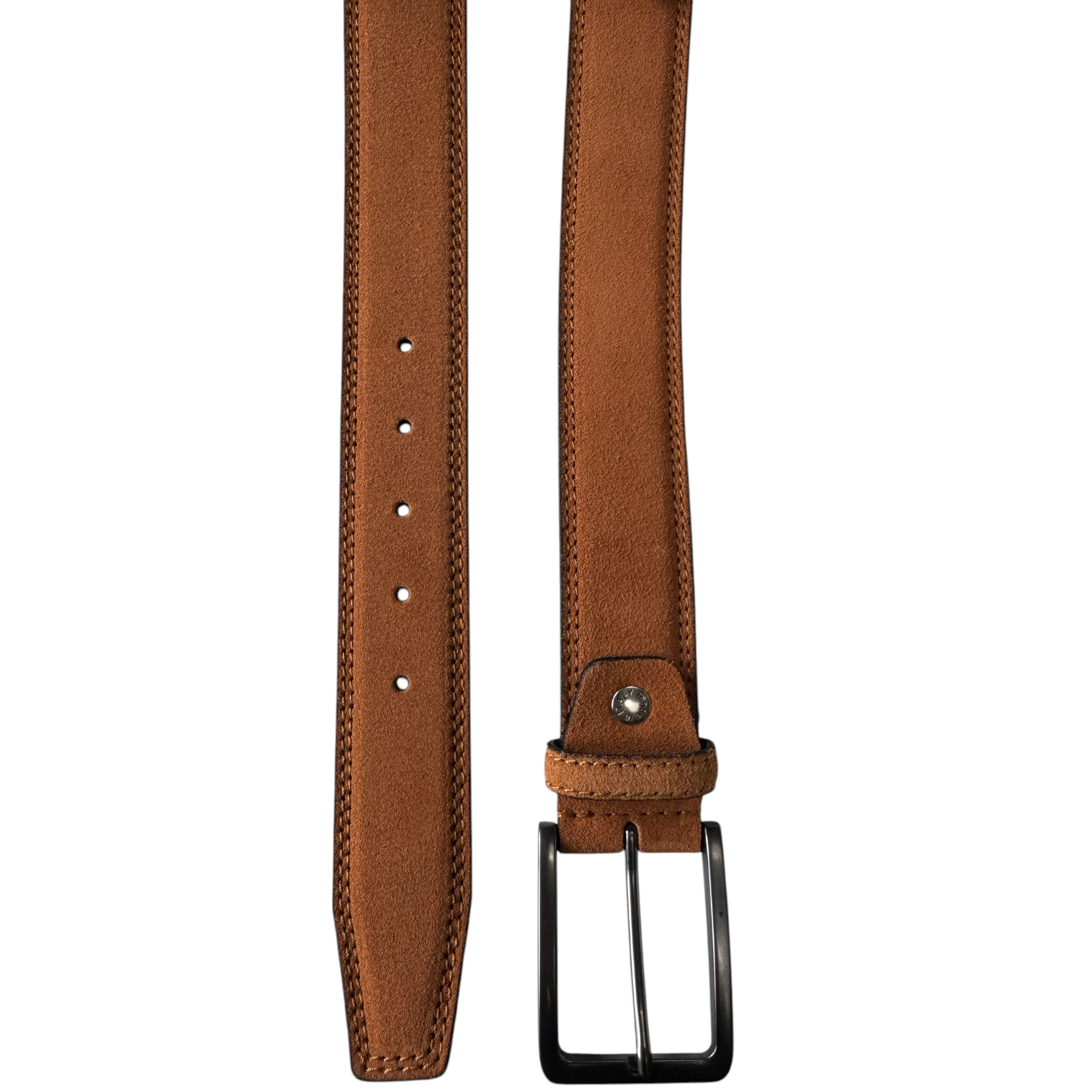 TAN 40MM DOUBLE STITCHED SUEDE BELT