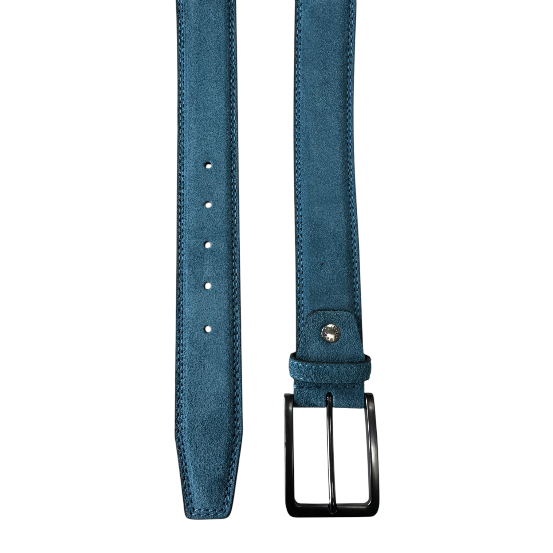 MARE BLUE 40MM DOUBLE STITCHED SUEDE BELT
