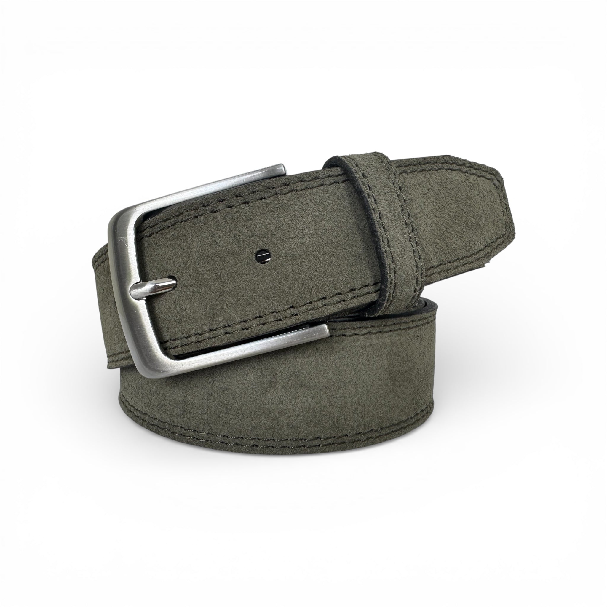 OLIVE GREEN SUEDE BELT 40MM