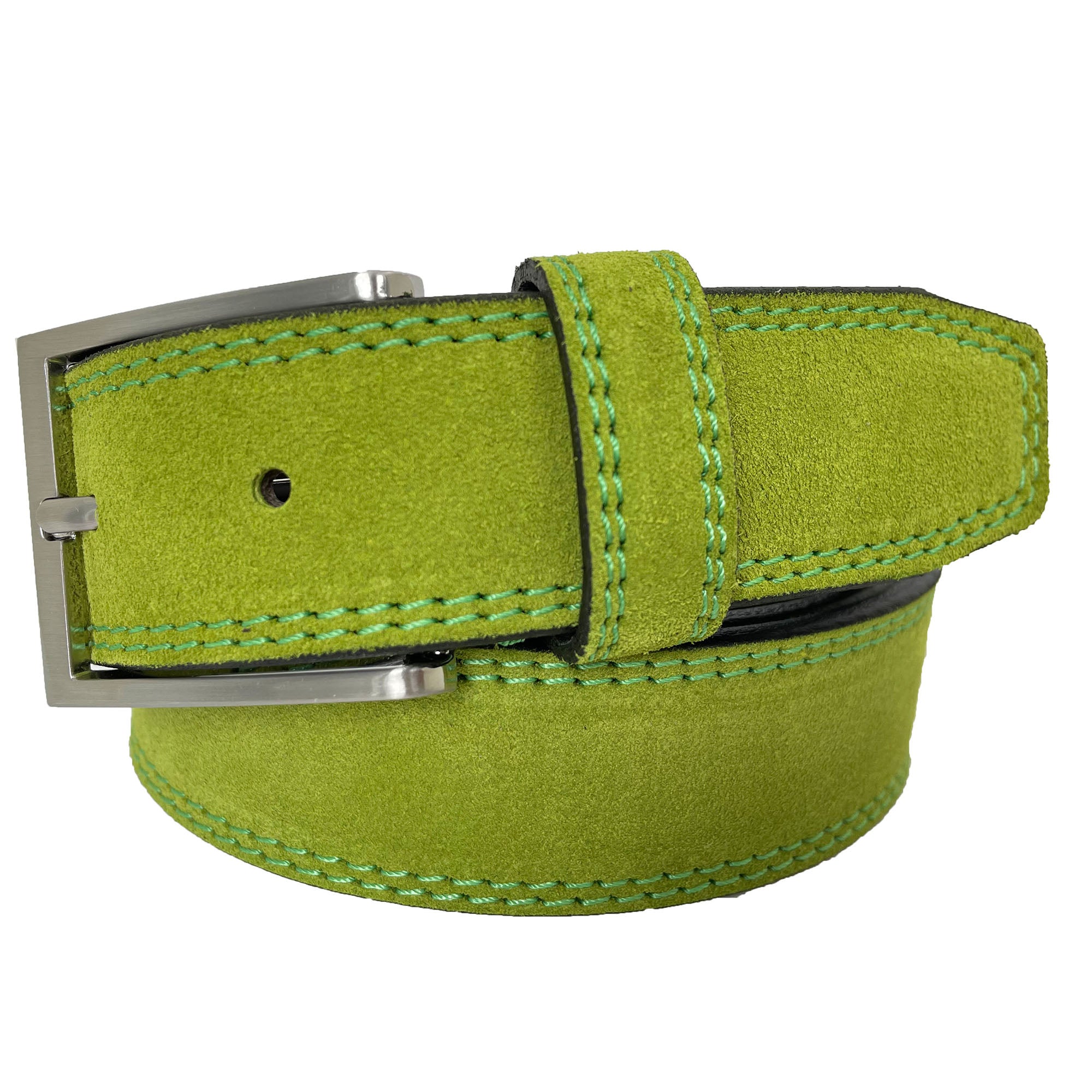 PLUS SIZE APPLE GREEN SUEDE BELT 35MM XXXL & XXXXL