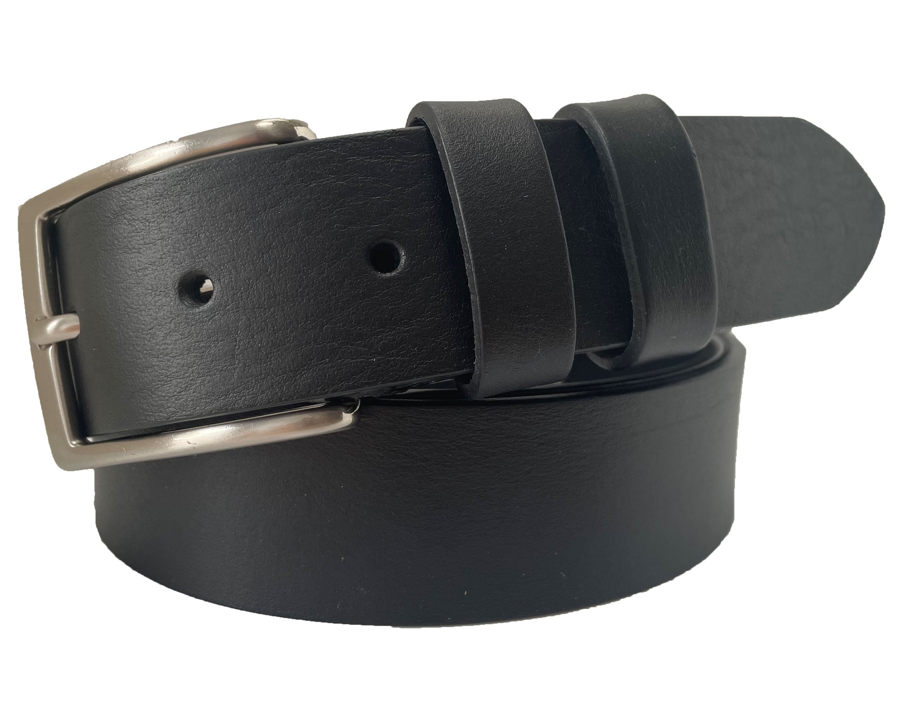 BLACK 35MM CLASSIC HIDE LEATHER BELT