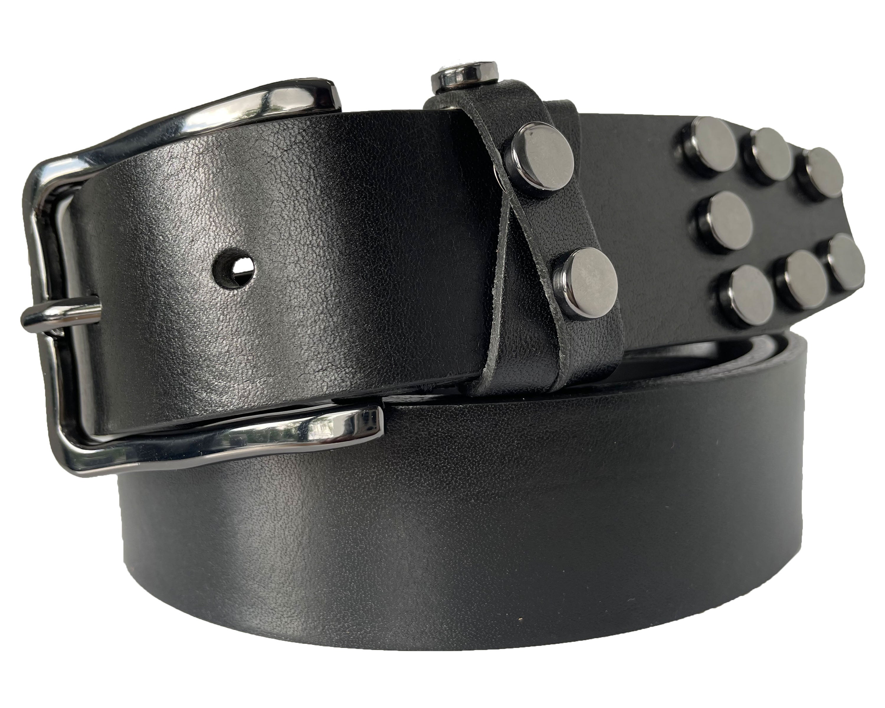 BLACK HIDE WITH GUN METAL STUDS