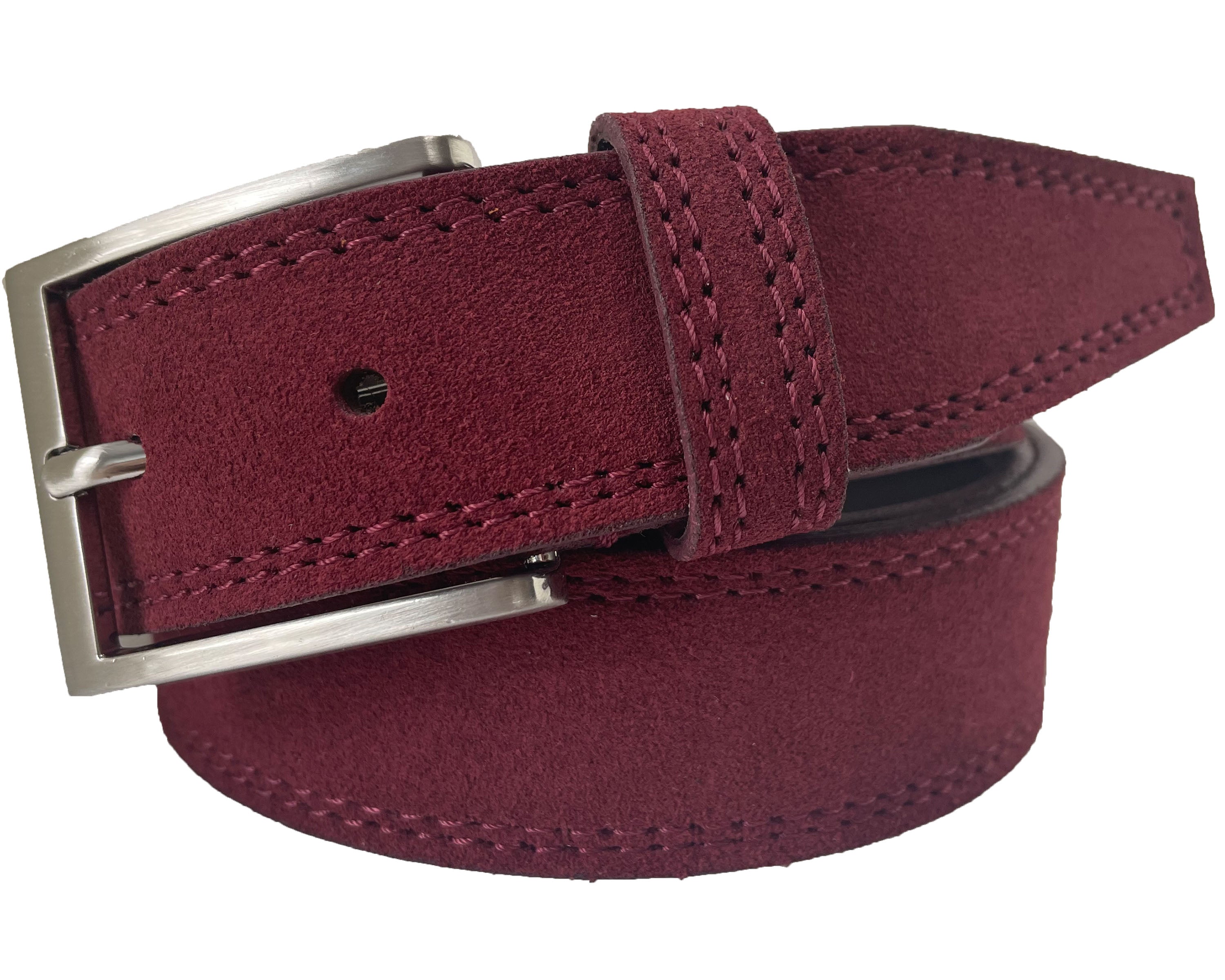 BURGUNDY SUEDE BELT 35MM