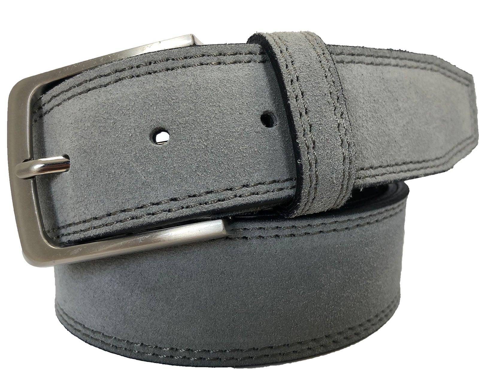 LIGHT GREY SUEDE BELT 40MM