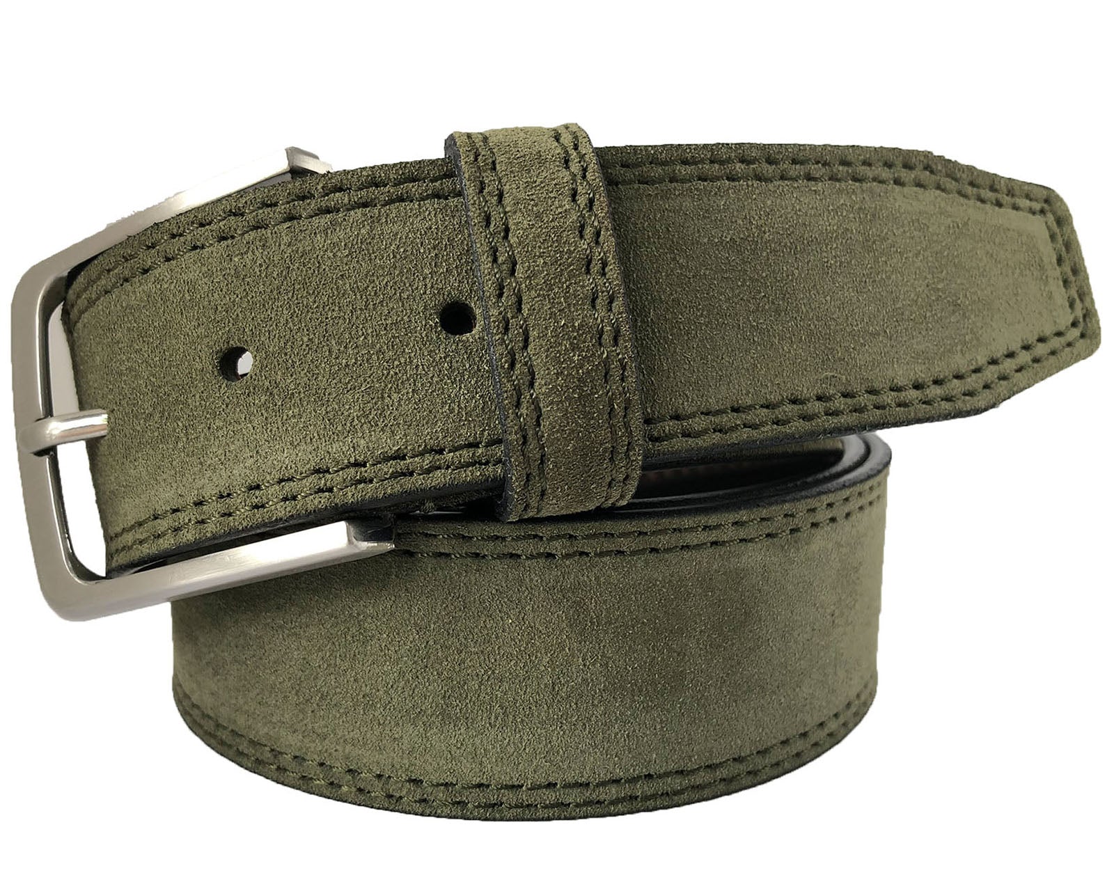 OLIVE GREEN SUEDE BELT 40MM