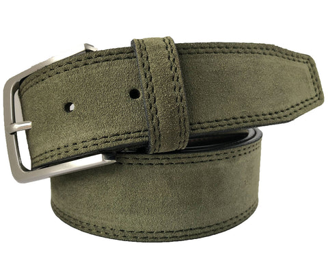 OLIVE GREEN SUEDE BELT 40MM