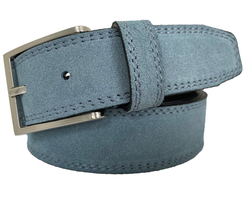 LIGHT BLUE SUEDE BELT 35MM