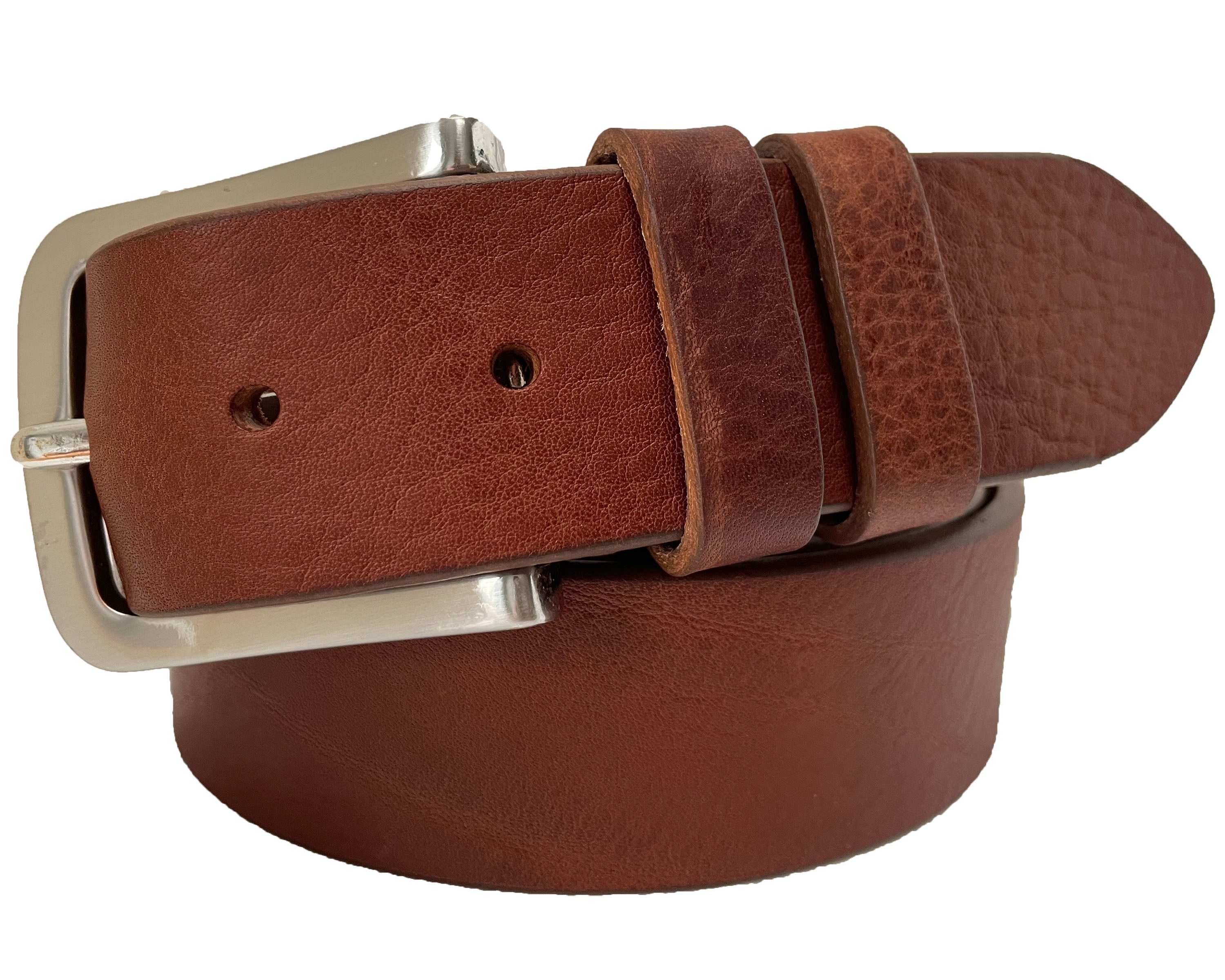 TOBACCO TAN 40MM GRAINED BULL HIDE LEATHER BELT