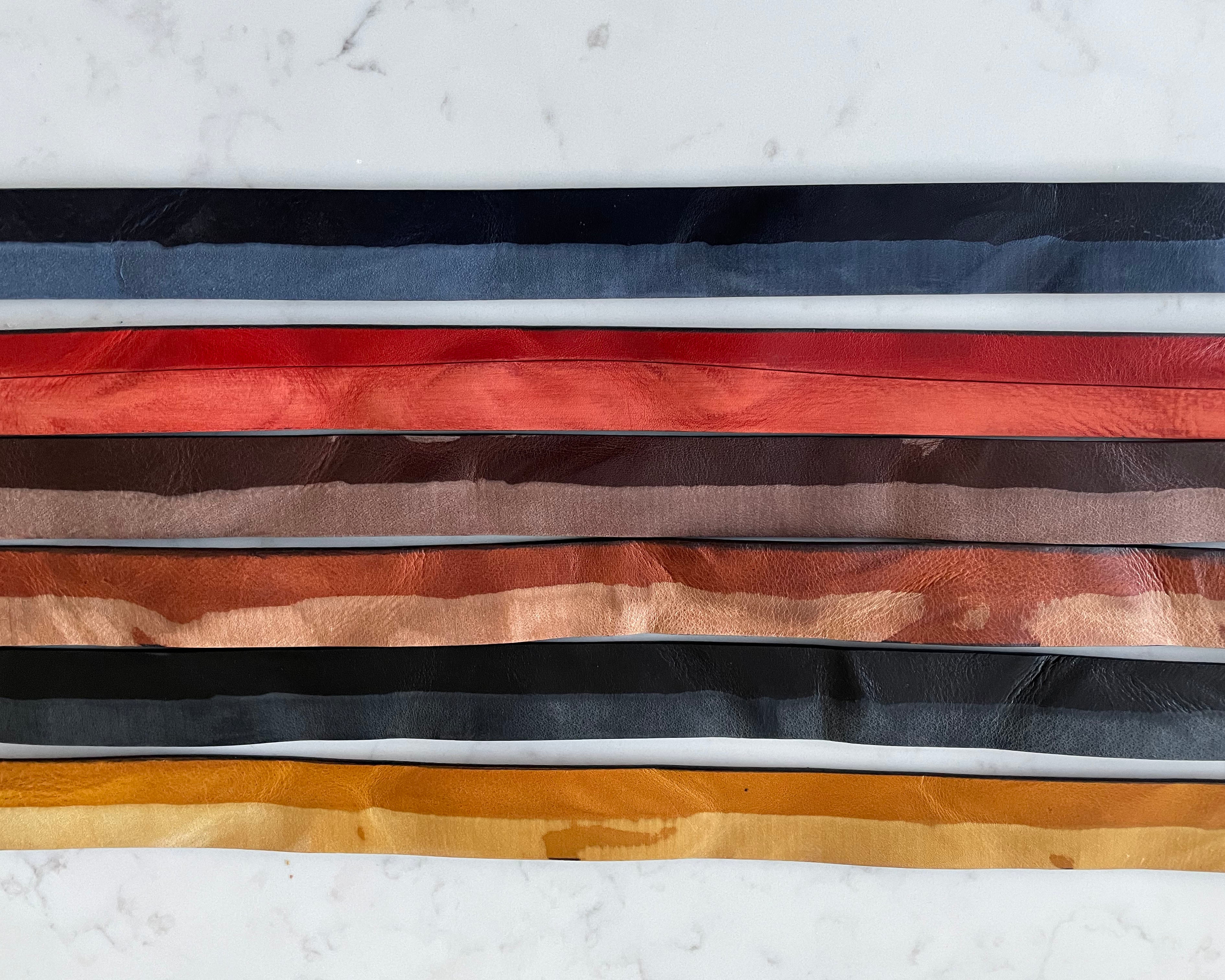 TWO TONE STONE WASHED BROWN 35MM DISTRESSED HIDE LEATHER BELT