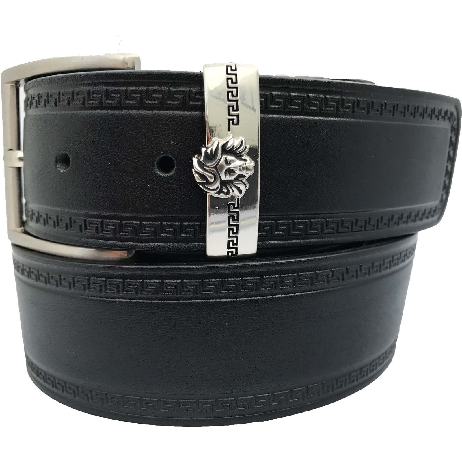 BLACK 40MM MEDUSA LOOP LEATHER BELT