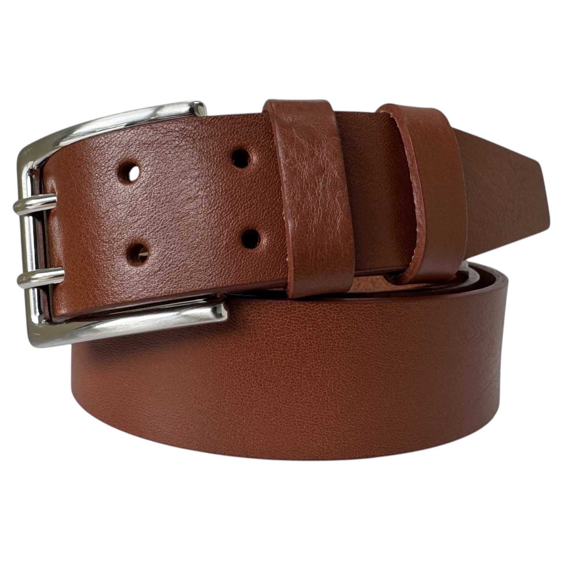WARM TAN DOUBLE PRONG 40MM HIDE LEATHER BELT