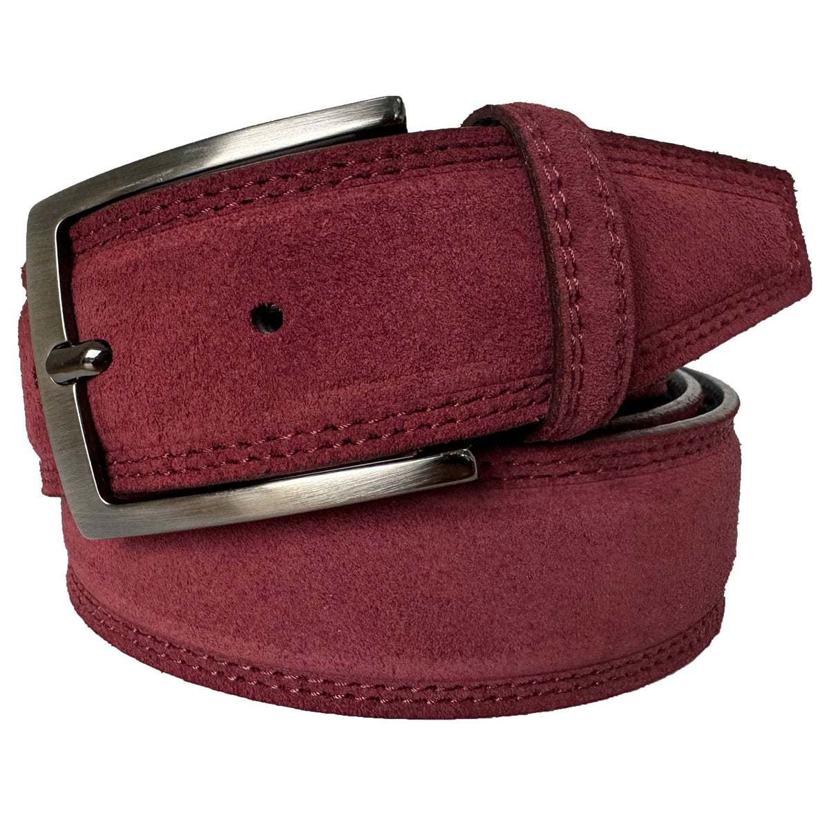 Burgundy 40mm Italian Suede Belt