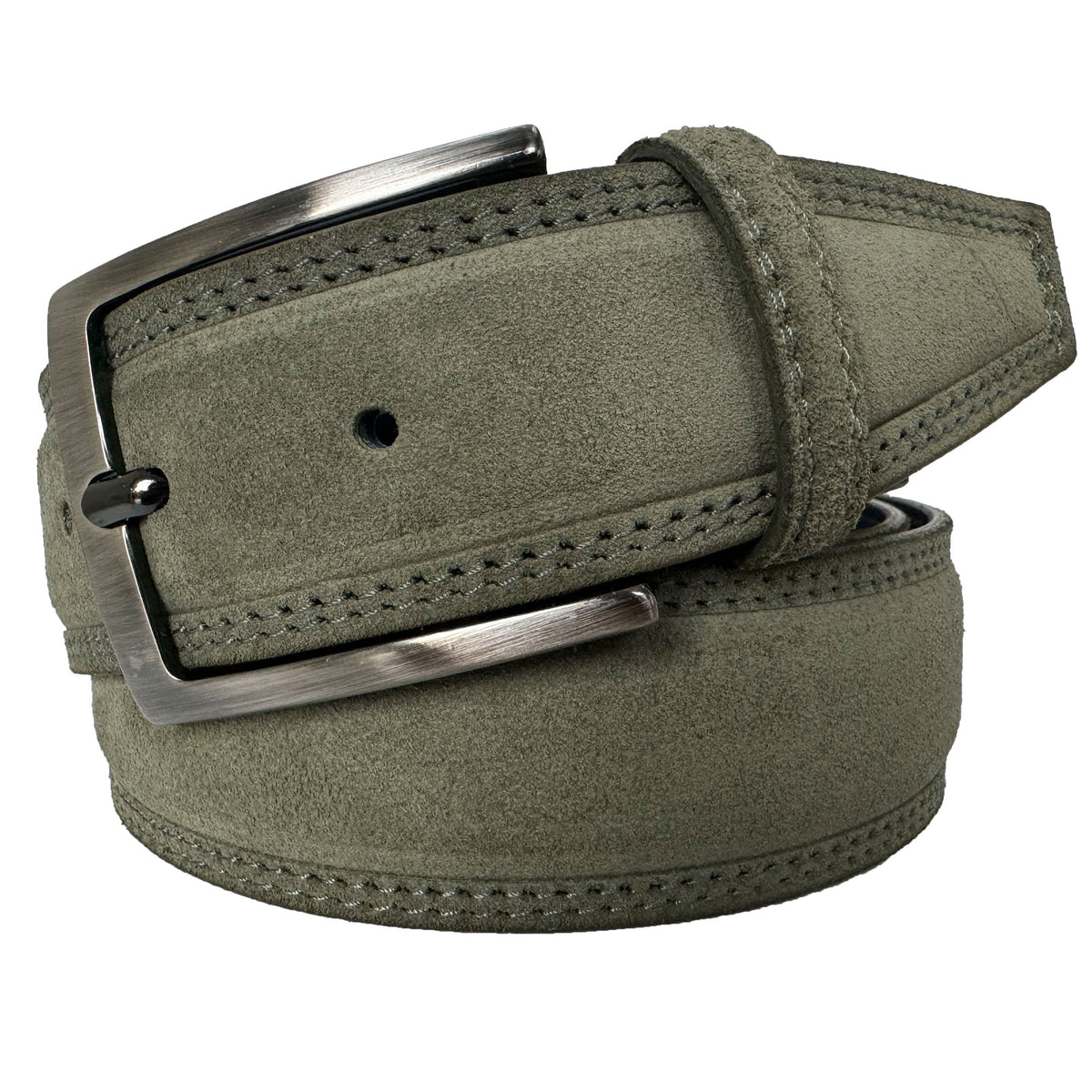 Olive Green 40mm Italian Suede Belt