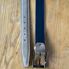 TAUPE BEIGE 40MM DOUBLE STITCHED SUEDE BELT