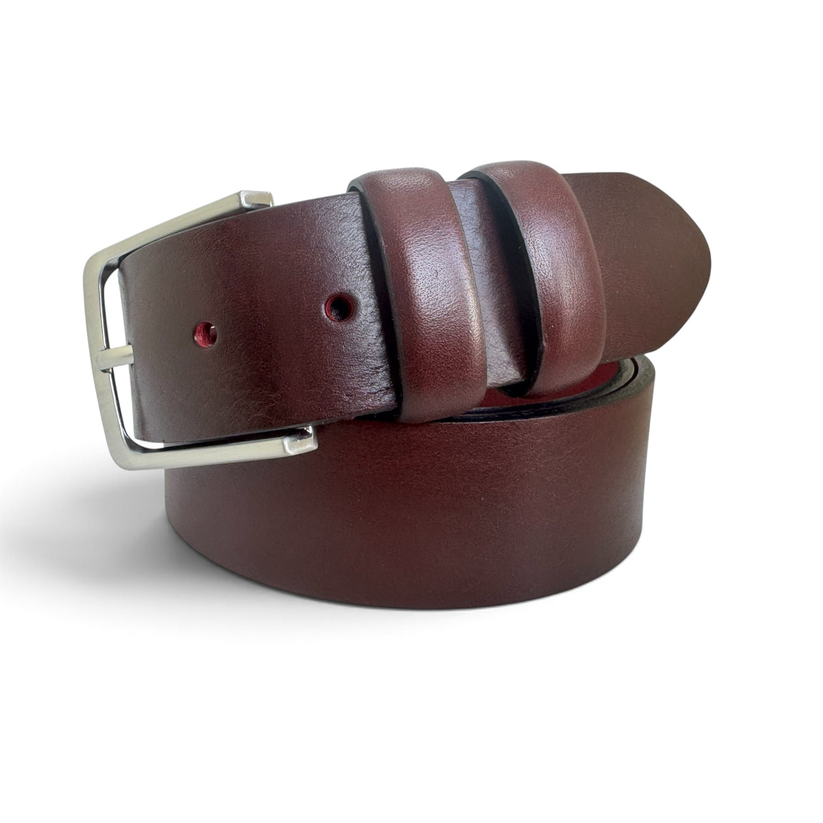 ITALIAN FULL GRAIN SINGLE SKIN HIDE BELT – BURGUNDY OXBLOOD – 40MM