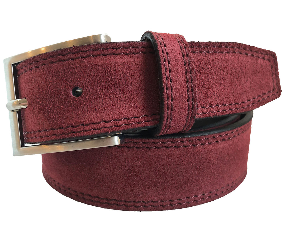 Burgundy 35mm Italian Suede Belt