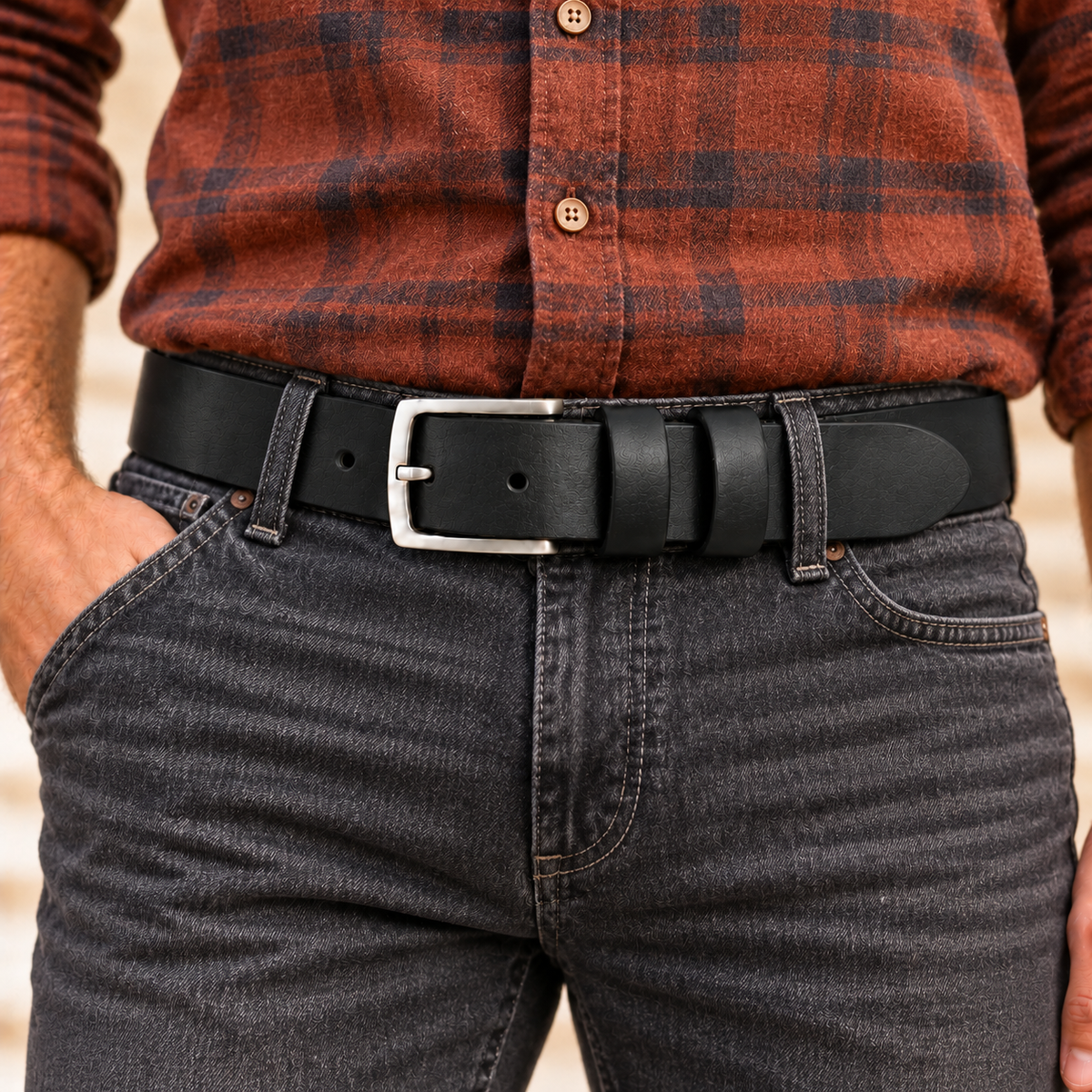 ITALIAN FULL GRAIN SINGLE SKIN HIDE BELT – BLACK – 40MM