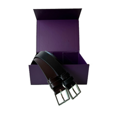 GIFT BOX BLACK & BROWN 35MM CLASSIC HIDE LEATHER BELT