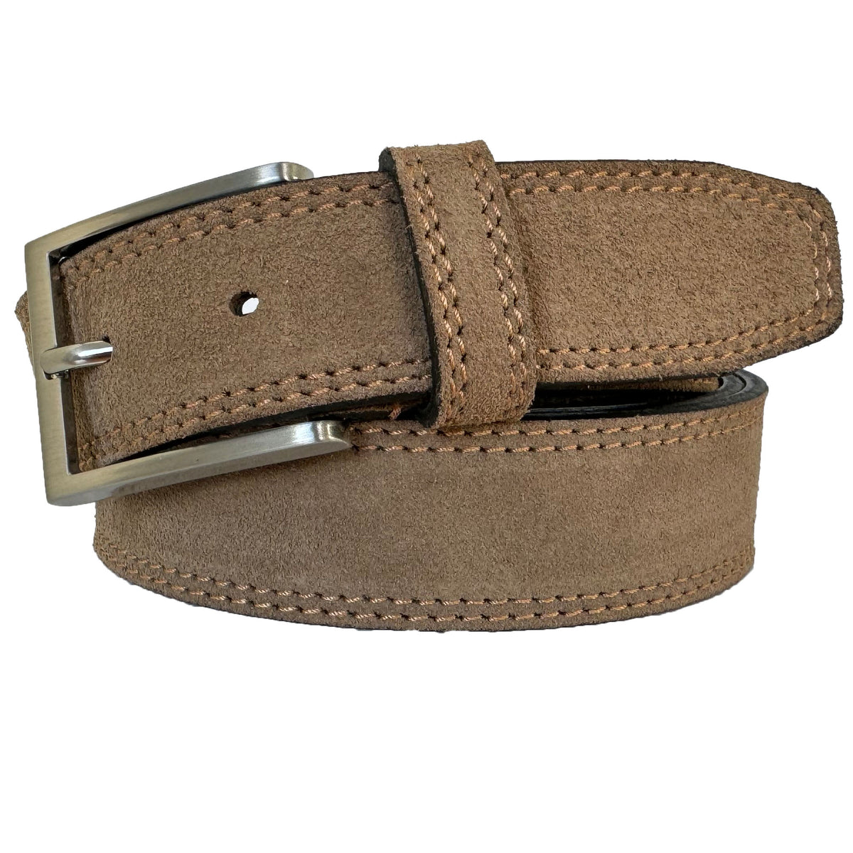 IMPERFECTLY PERFECT – DARK BEIGE SUEDE LEATHER BELT – 35MM