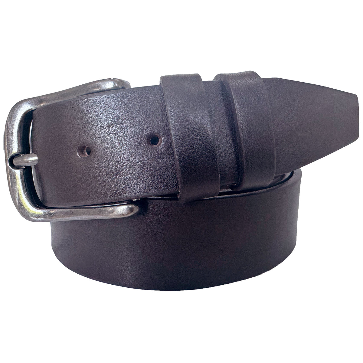 Dark Brown 40mm Italian Leather Belt Distressed Finish