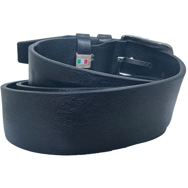 Black 40mm Italian Leather Belt Distressed Finish product image