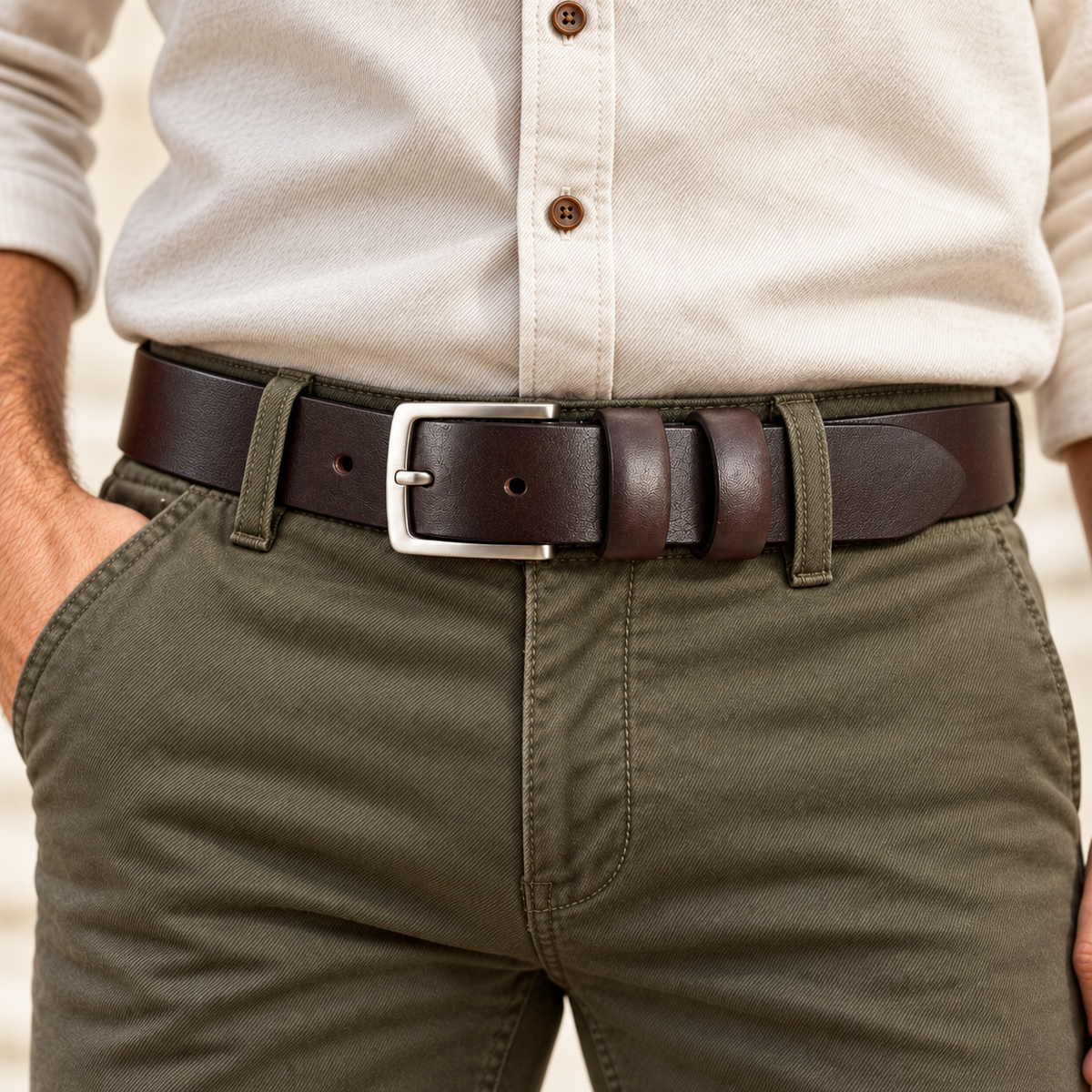 ITALIAN FULL GRAIN SINGLE SKIN HIDE BELT – DARK BROWN – 40MM