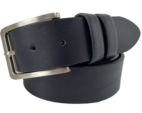 DEEP DARK NAVY BLUE 40mm CLASSIC HIDE LEATHER BELT