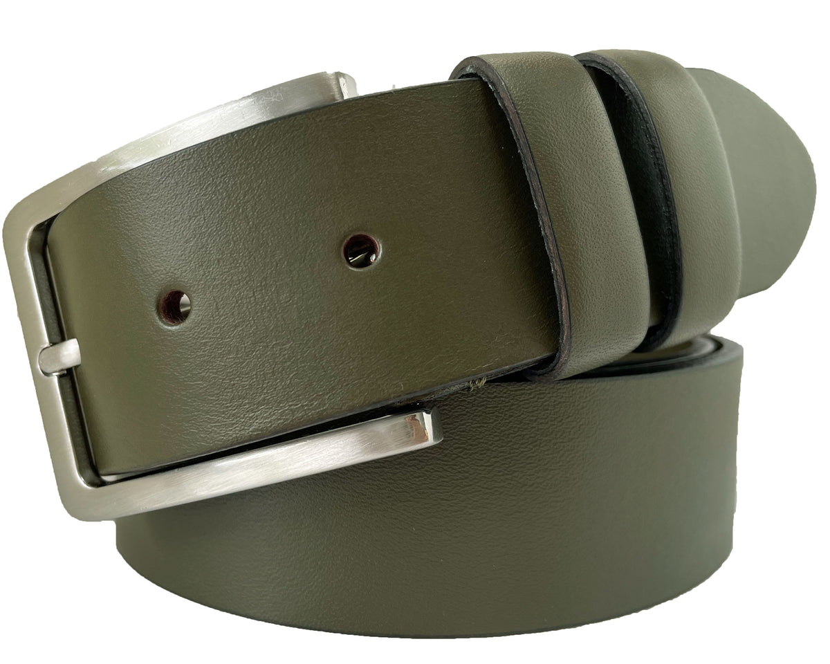 Green 40mm Italian Leather Belt