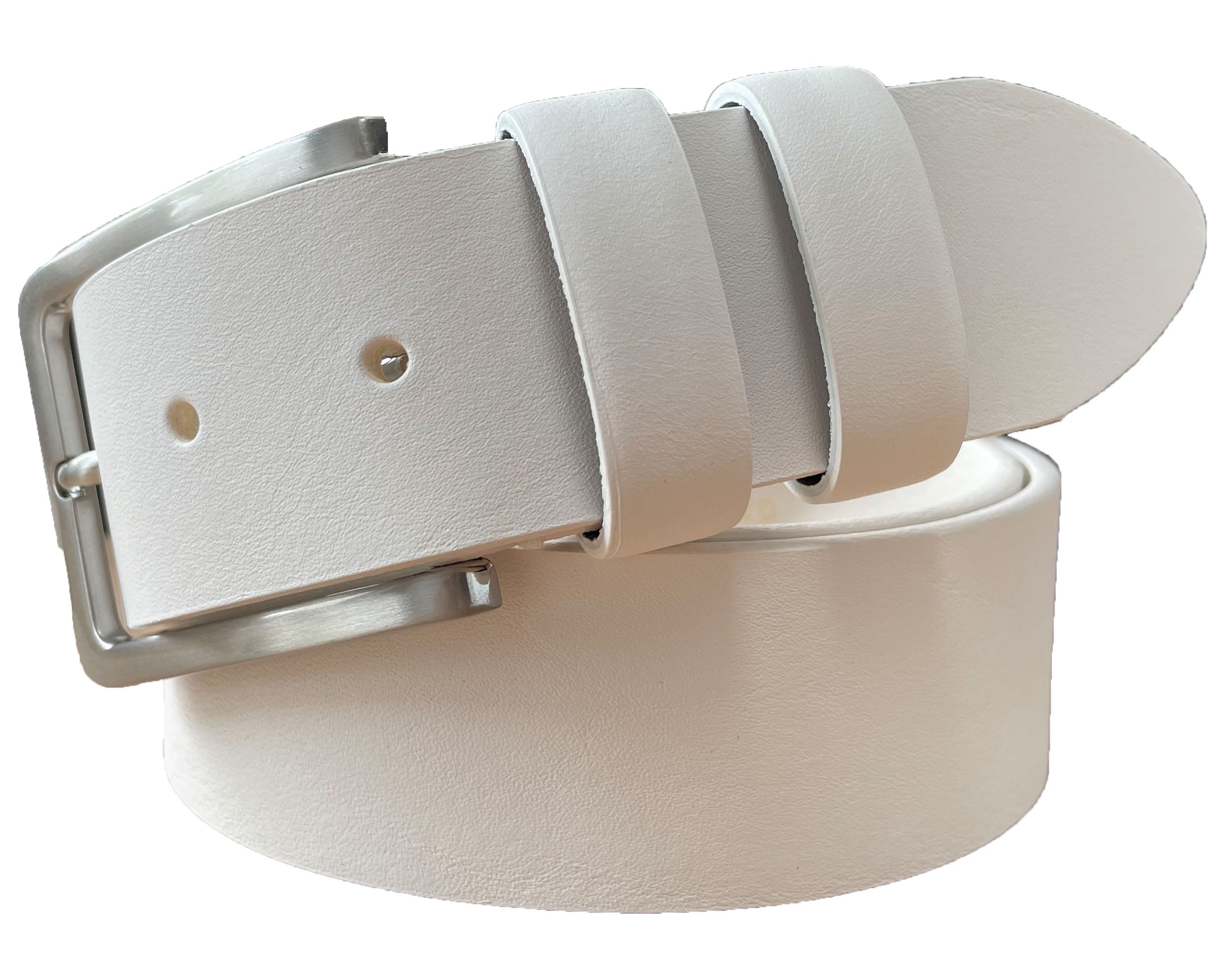 WHITE 40MM CLASSIC HIDE LEATHER BELT