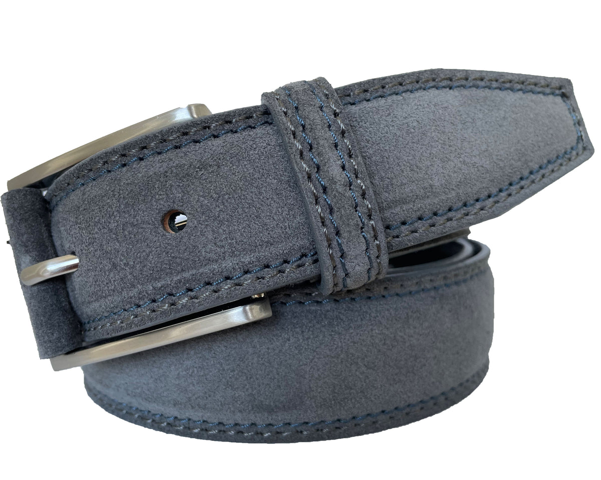 Grey 35mm Italian Suede Belt