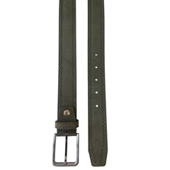 OLIVE GREEN BROGUE SUEDE BELT 35MM