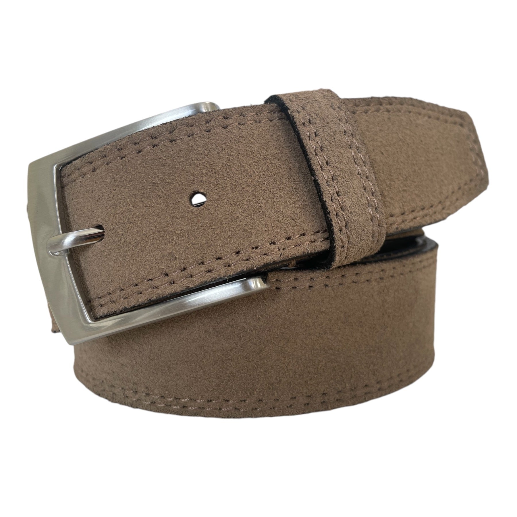 DARK BEIGE SUEDE BELT 40MM