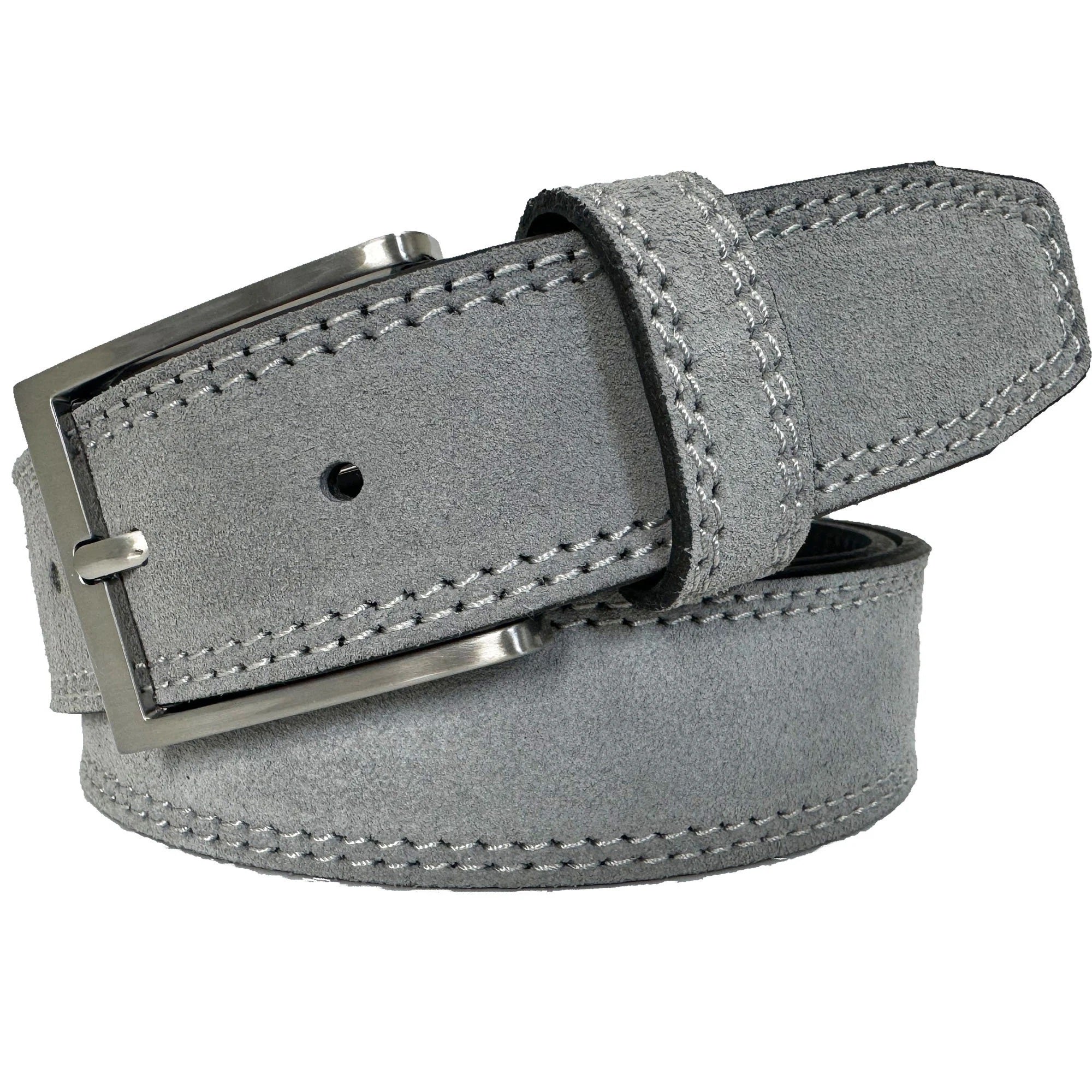 LIGHT GREY SUEDE BELT 35MM