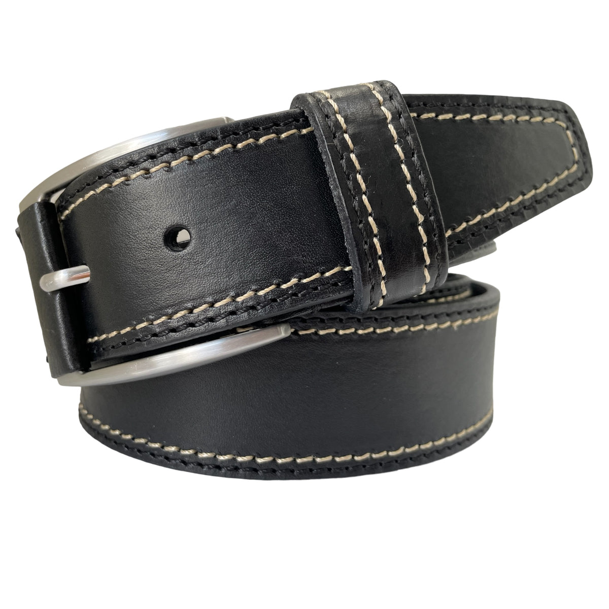 Black 40mm Italian Leather Belt