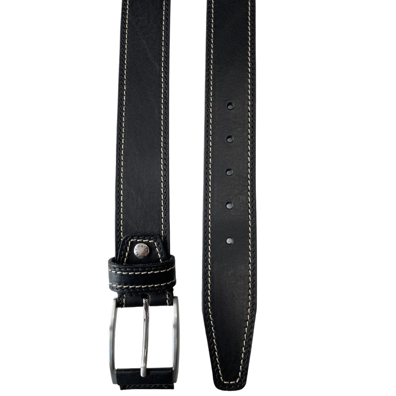 Black 40mm Italian Leather Belt product image