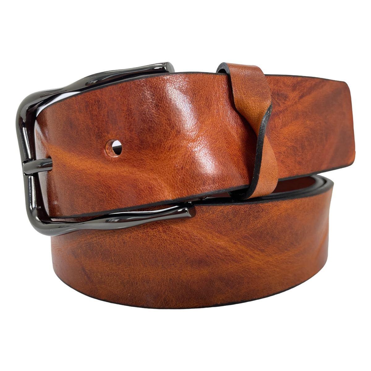 Tan 35mm Italian Leather Belt Distressed Finish