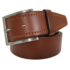 TAN SINGLE STITCHED LEATHER BELT