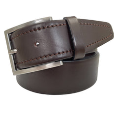 BROWN SINGLE STITCHED LEATHER BELT