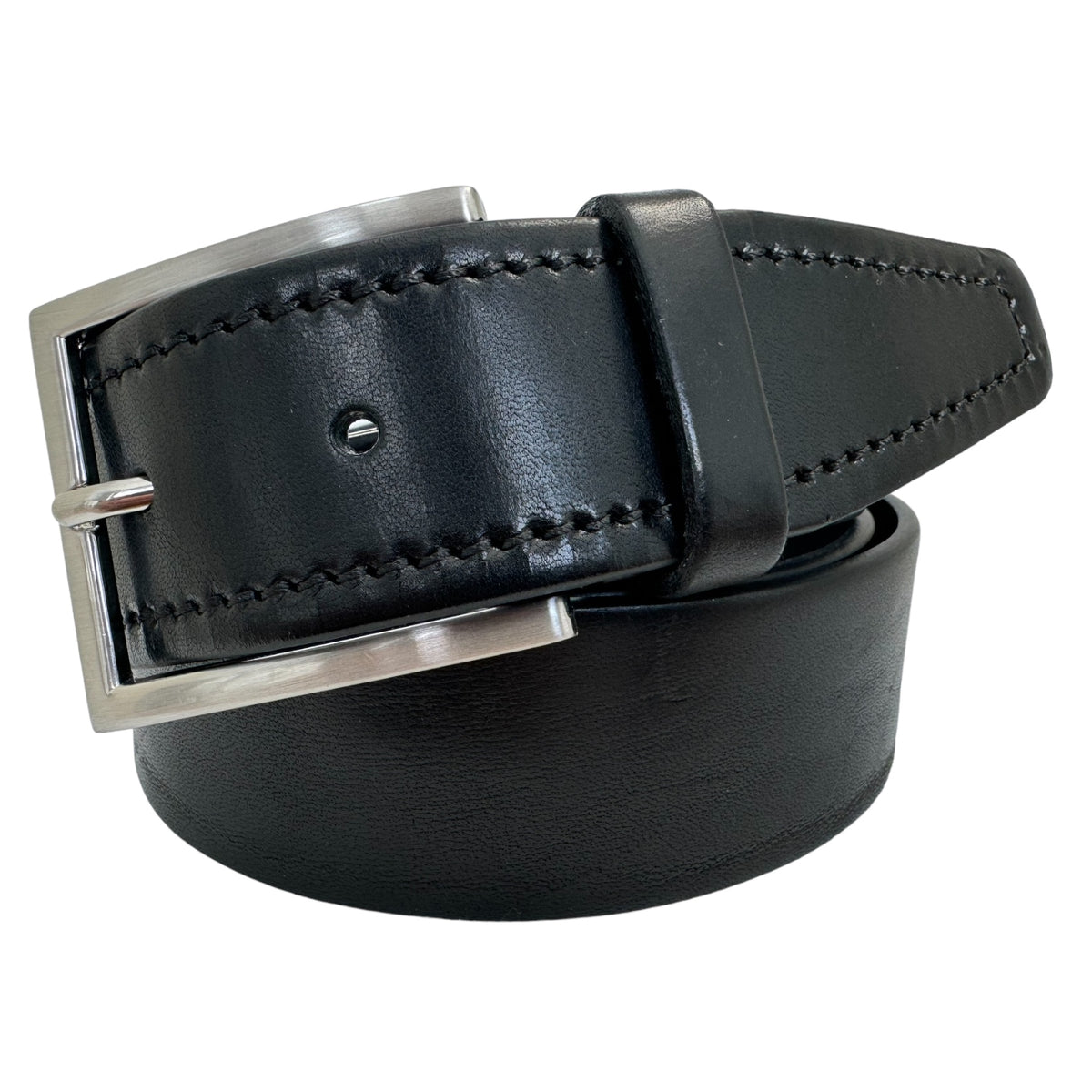 Black Italian Leather Belt