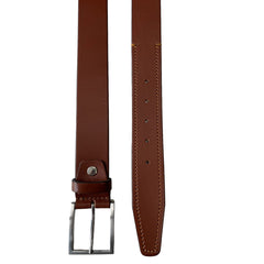 TAN SINGLE STITCHED LEATHER BELT