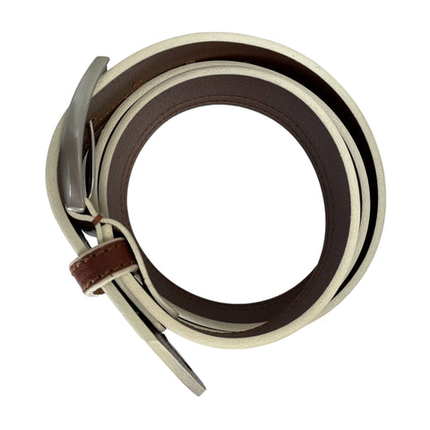 TAN & CREAM HIDE LEATHER BELT