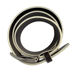 BROWN & CREAM HIDE LEATHER BELT