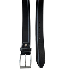 BLACK & GREY HIDE LEATHER BELT