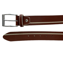 TAN & CREAM HIDE LEATHER BELT