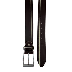 BROWN & CREAM HIDE LEATHER BELT