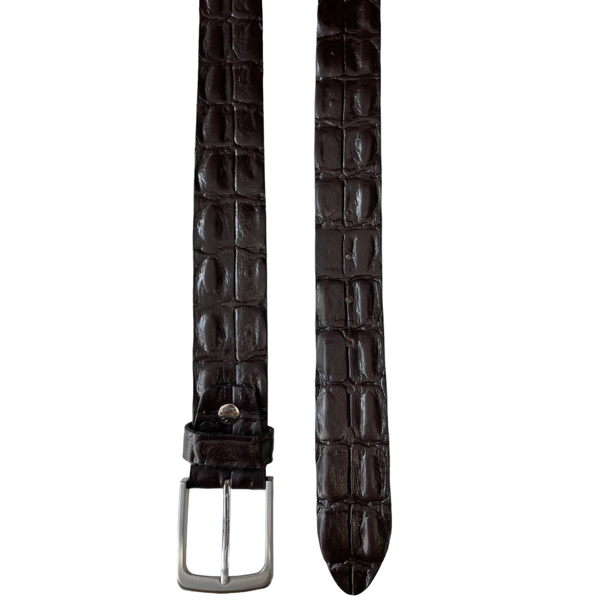 Brown 40mm Italian Leather Belt Crocodile Print product image