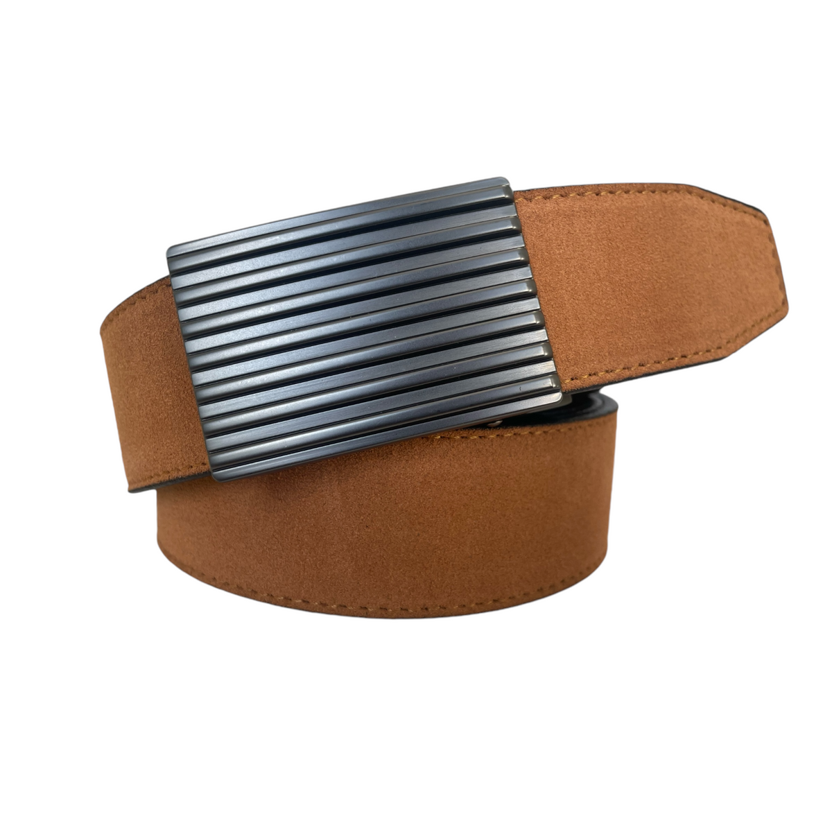 TAN AUTOMATIC RATCHET SUEDE BELT 40MM