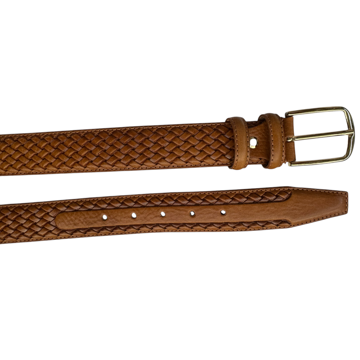 Honey Tan 35mm Italian Calf Leather Belt with gold buckle product image
